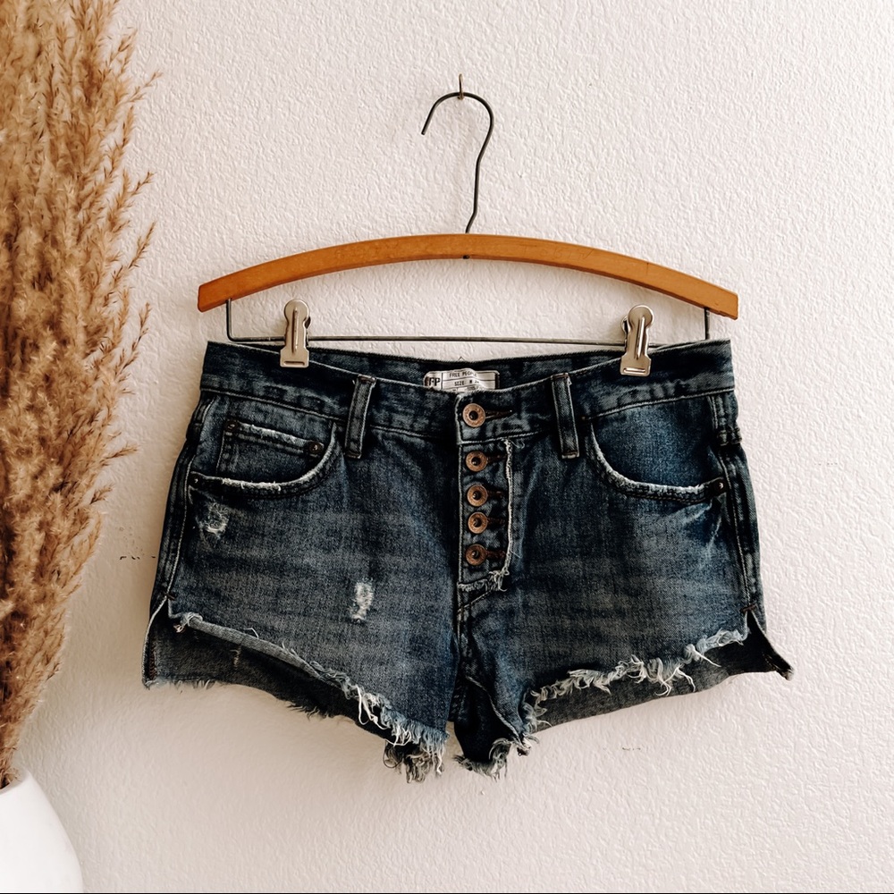 Free People Distressed Jean Shorts
